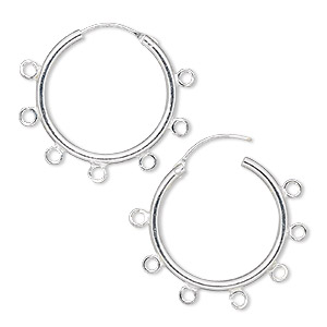 Silver Hoop Earrings w/Loop - 25mm w/ 7 Loops