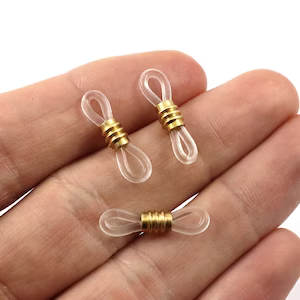 Eyeglass Holders  -  Clear / Gold tone