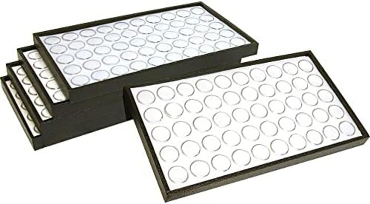 Gemstone Jars W/Trays - White