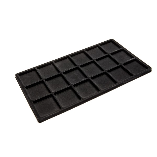 1pc Black Flocked Compartment Display Slots Inserts for Jewelry Cases and Trays(18 Slot)