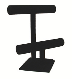 Double Tier T-bar -   Black Leatherette
