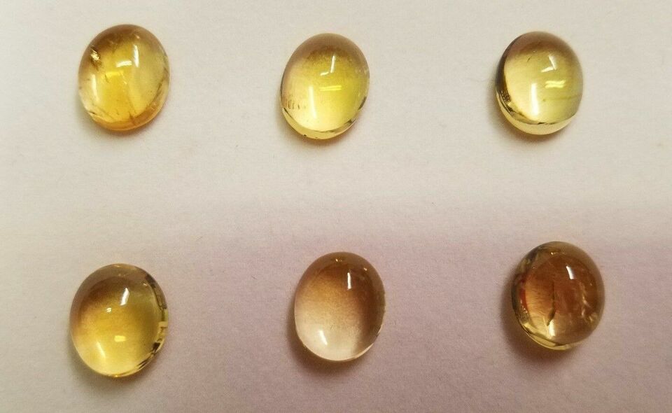 2pcs 5x7mm Natural Citrine Calibrated Oval Cabochons Cab Gems Gemstones Jewelry