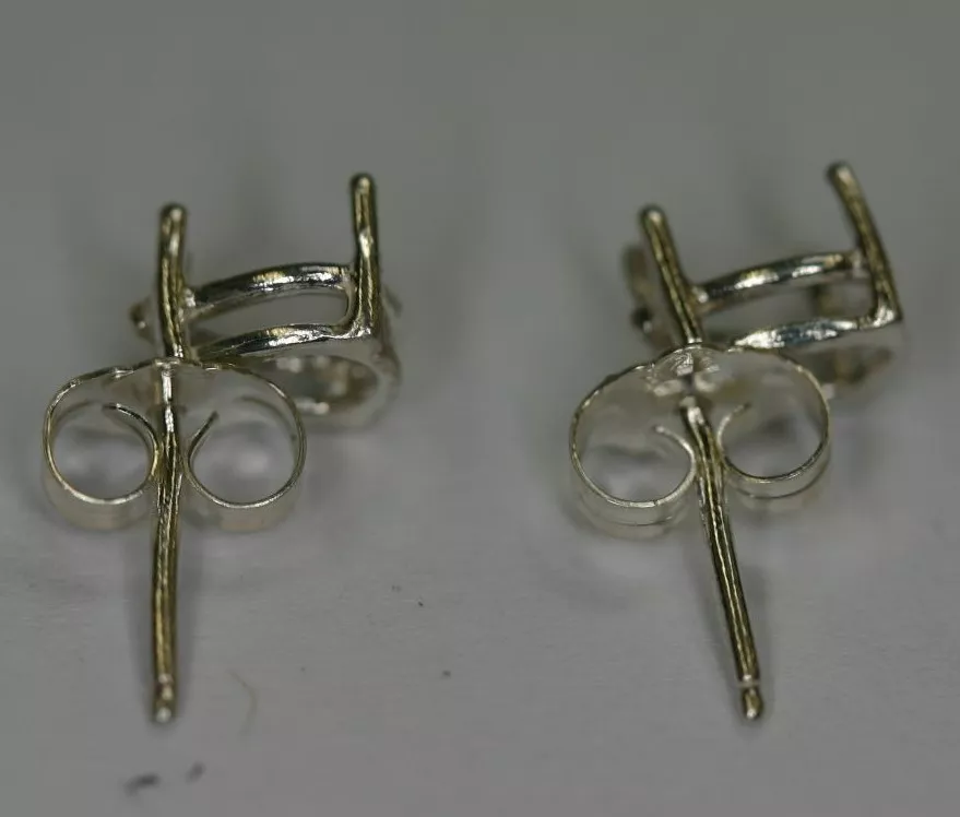 5x7 7x5 Sterling Silver Pear cut Earrings Mounting Setting Gemstones 925