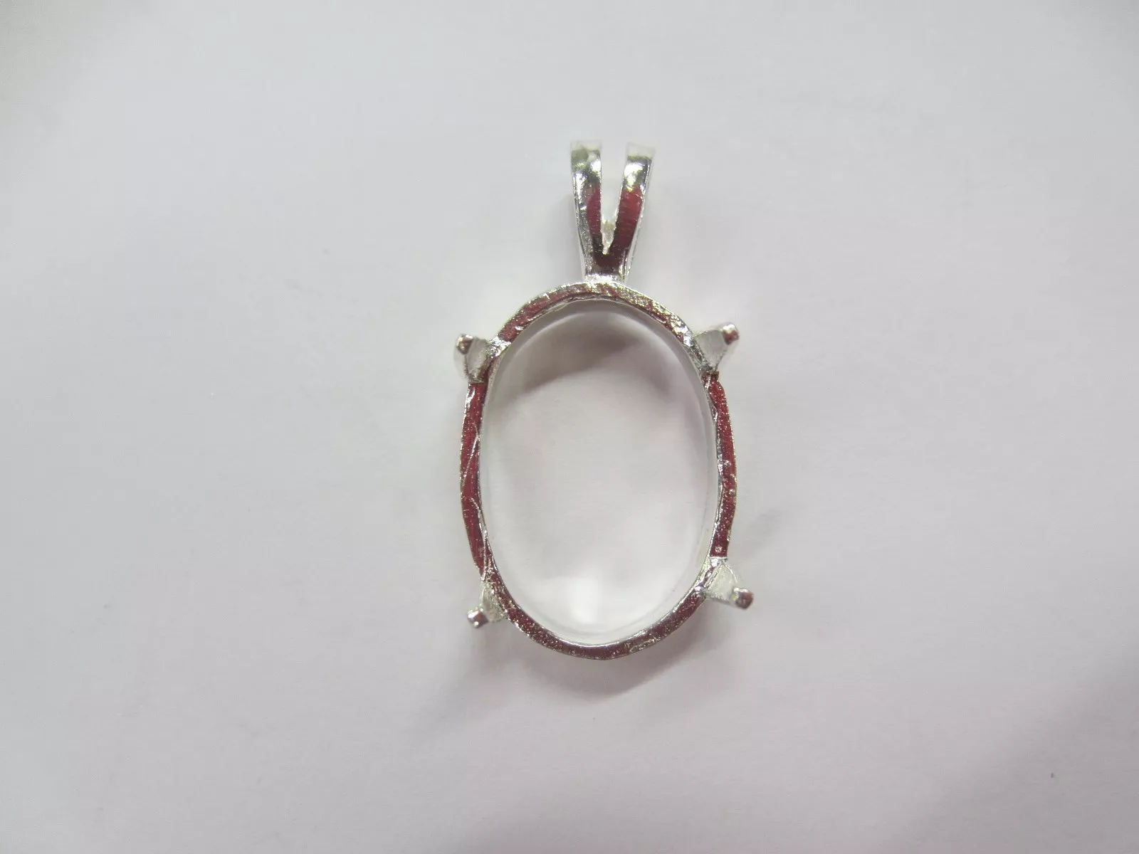 1pc 6x8mm Solid Sterling Silver Prenotched Cabochon Gemstones Pendant Mounting