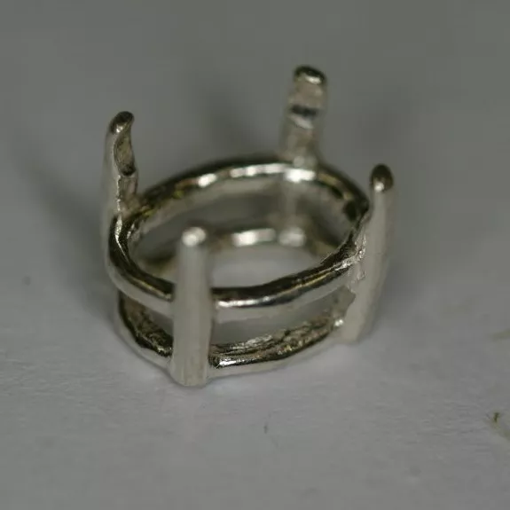 8x6 6x8mm Pre-notched Sterling Silver Oval Head Setting Mounting Gemstones