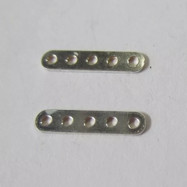 5pcs 12mm Sterling Silver Solid .925 5 Hole Strand Spacer Bar Findings