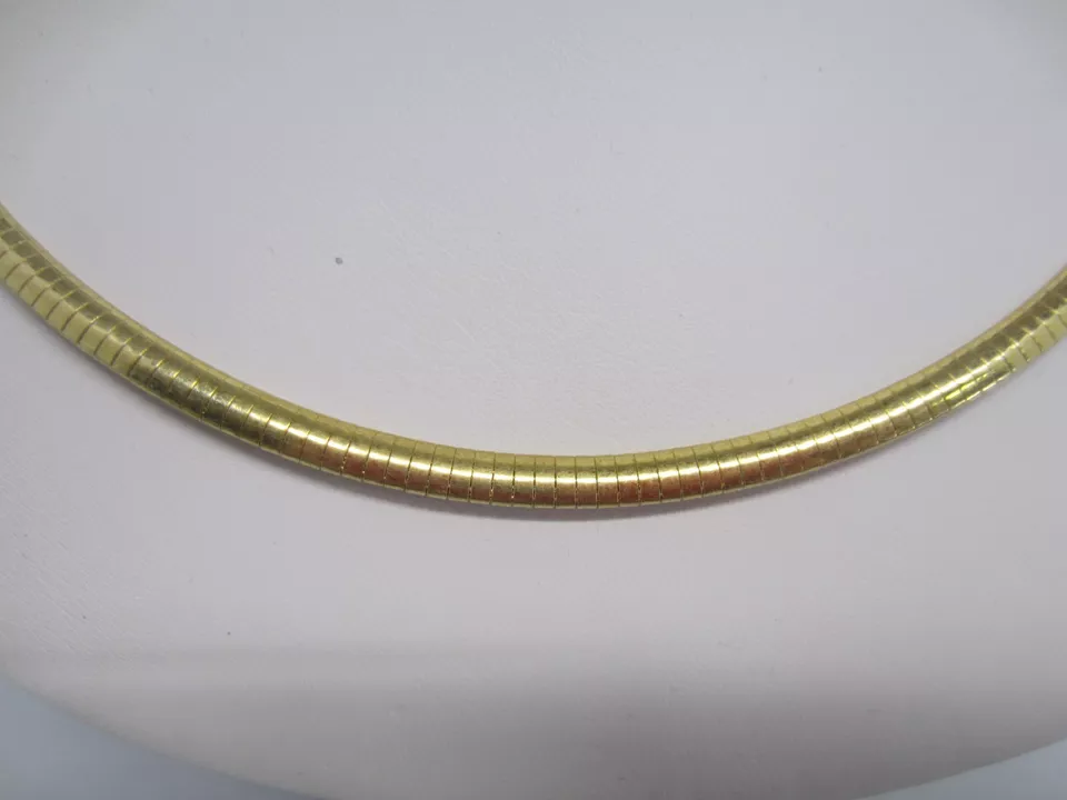 4mm Vermeil Omega Cubetto Chain Necklace Made in ITALY Wholesale Prices 16" 18"