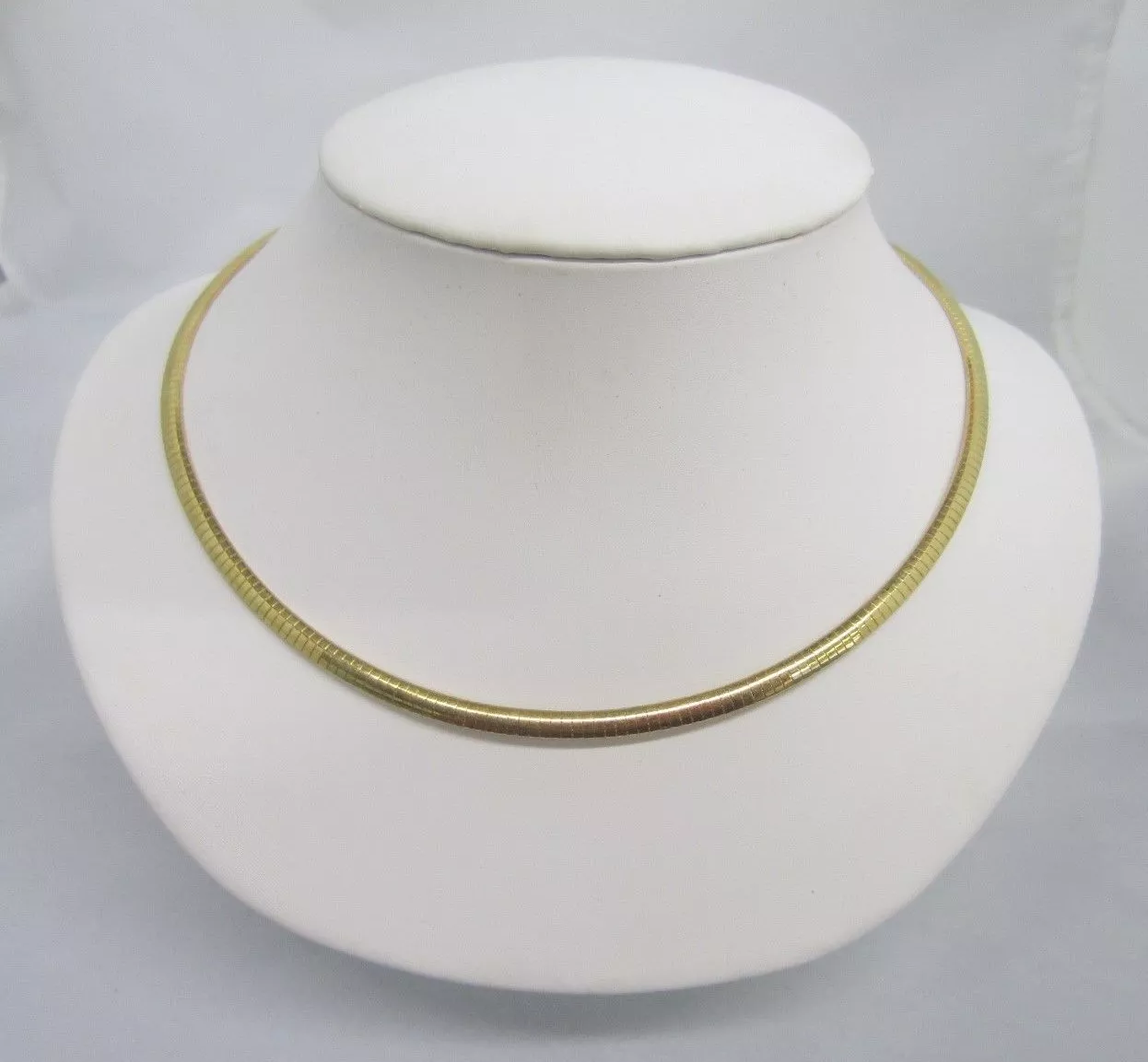 4mm Vermeil Omega Cubetto Chain Necklace Made in ITALY Wholesale Prices 18"