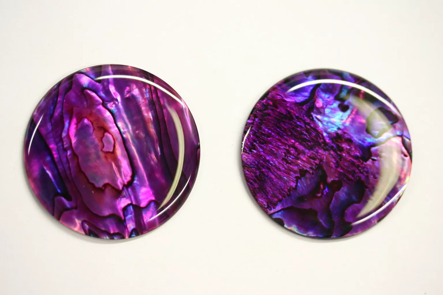 4pcs Purple Paua Shell Round Cabochon 12mm