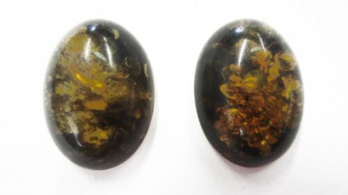 2pcs Natural Calibrated Oval Amber Cabochon Gemstones 13x18mm 18x13mm Cab Gems