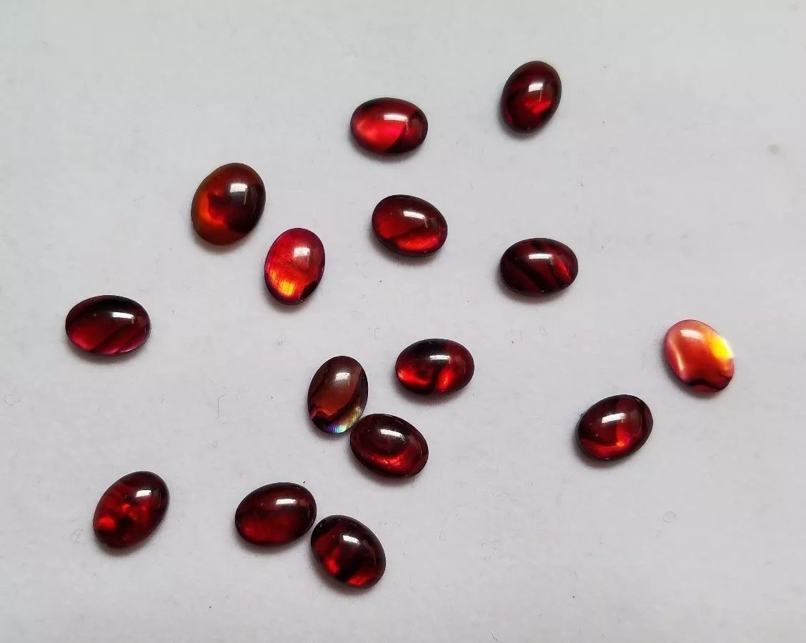Lot of 10 Red Paua Shell Oval Cabochon High Quality 6x8mm
