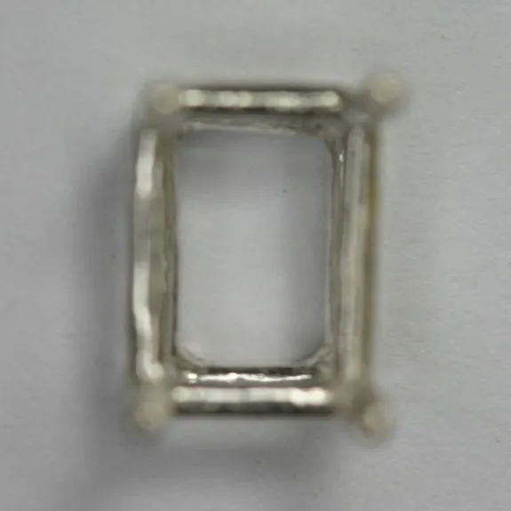 8x6 6x8 Pre-notched Sterling Silver Emerald cut Head Setting Mounting Gemstones