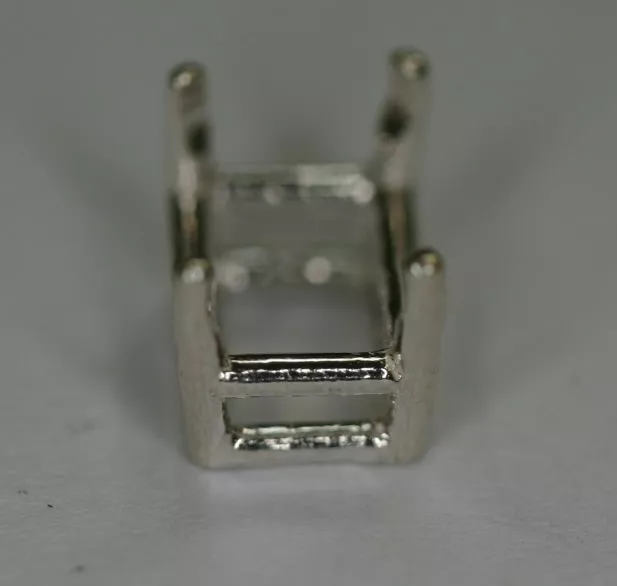 8x6 6x8 Pre-notched Sterling Silver Emerald cut Head Setting Mounting Gemstones
