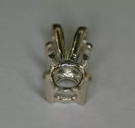 4mm Round Prenotched Sterling Silver Pendant Mounting Setting Gemstones Faceted