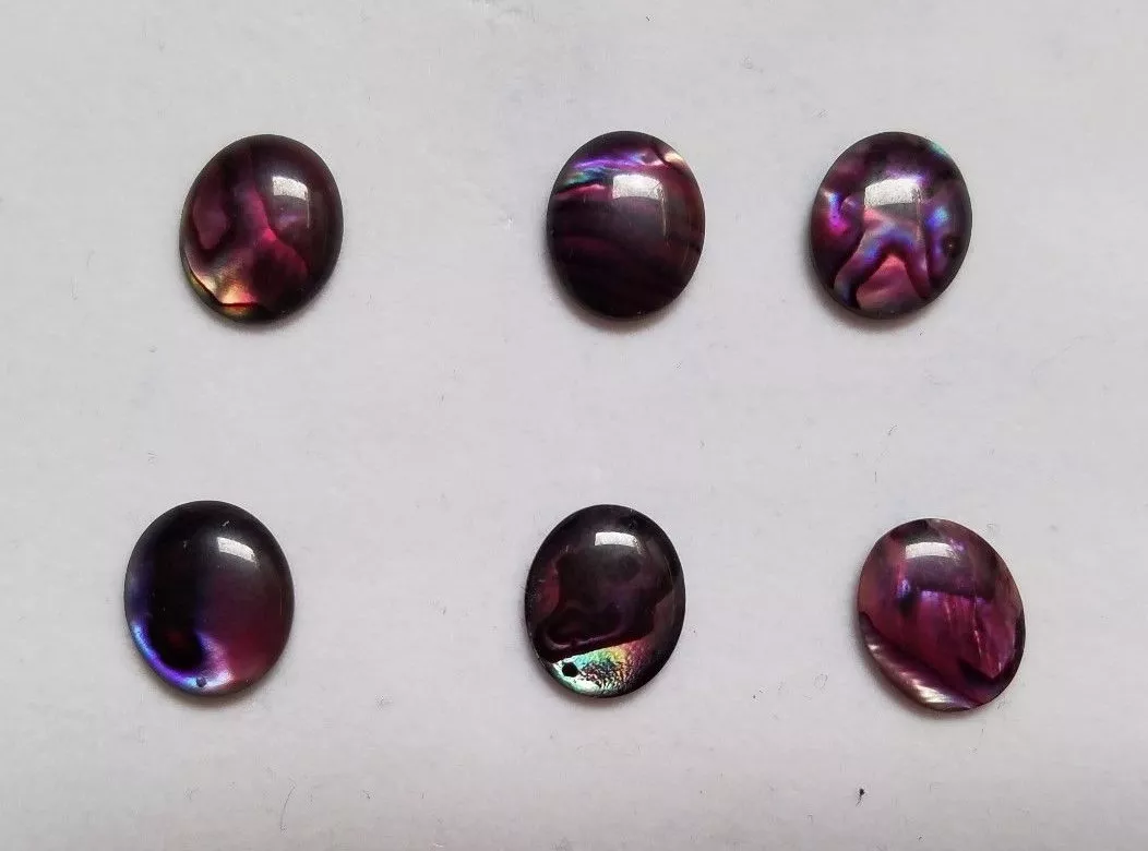 6pcs Purple Paua Shell Oval Cabochon High Quality 13x18 Cab