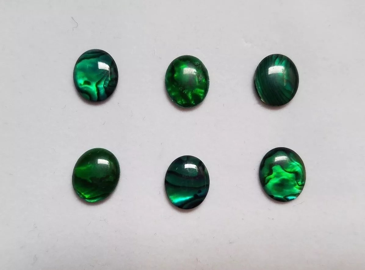 10pcs Green Paua Shell Oval Cabochon 6x8mm Jewelry Cabs Gems