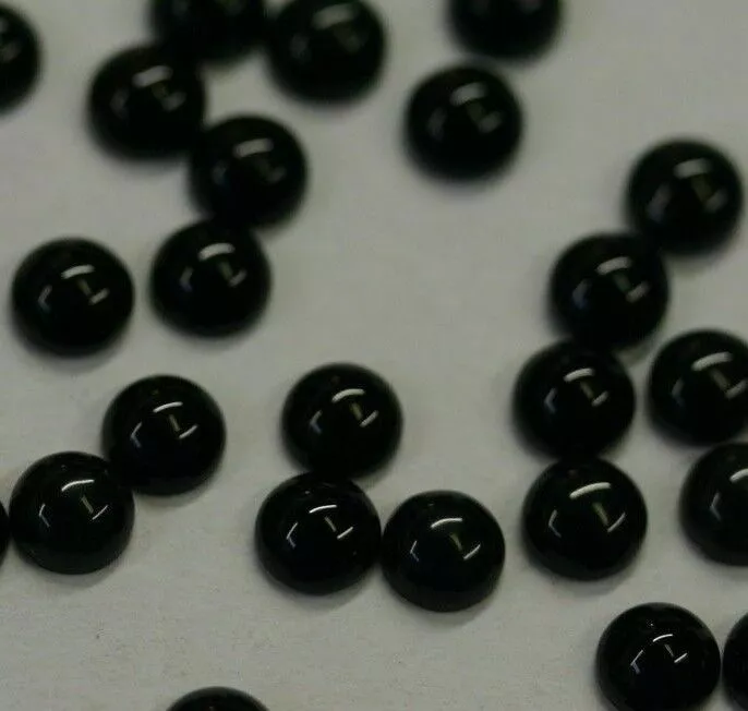 10pcs 8mm Natural Black Onyx Calibrated Round Cabochon Gemstones Gems Jewelry