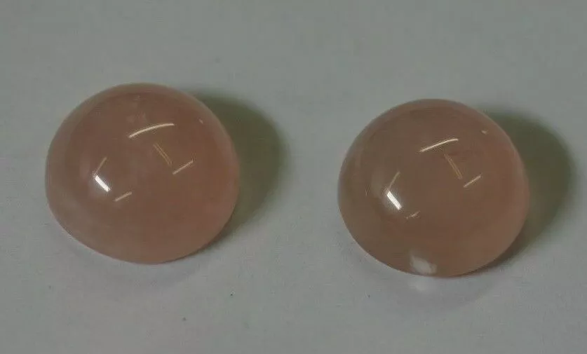 2pcs 17mm Natural Rose Quartz Calibrated Round Cabochon Gemstones Cab Jewelry