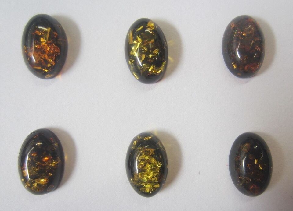 Natural Calibrated Oval Green Amber Cabochon Gemstones 15x20mm 20x15mm Jewelry