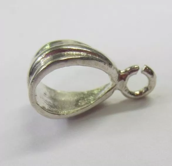 2pcs Large Sterling Silver Solid .925 Bail with Open Ring 16mm x 8.5mm Jewelry