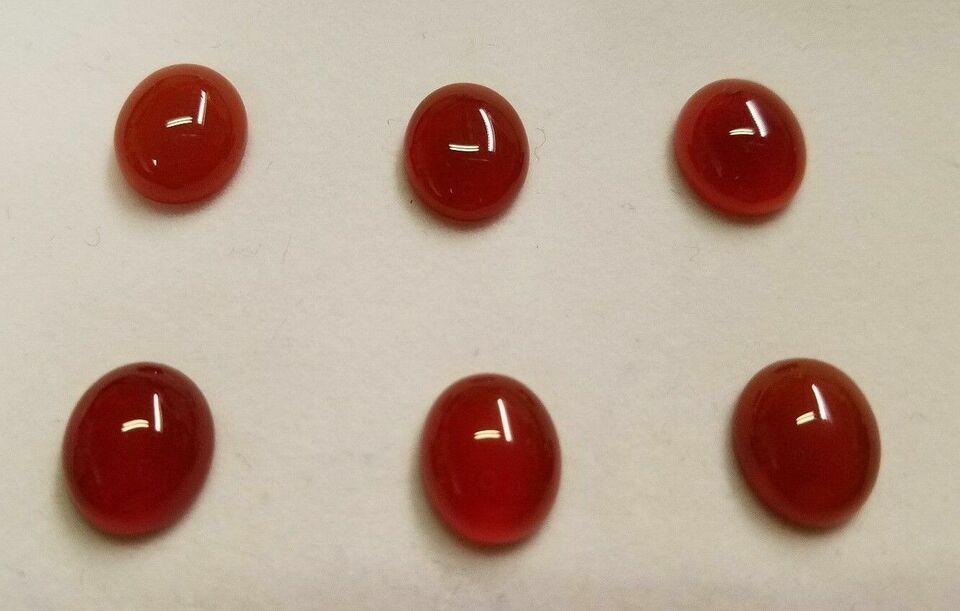 10pcs 6x8mm Natural Carnelian Calibrated Oval Cabochon Cab Gemstones Jewelry