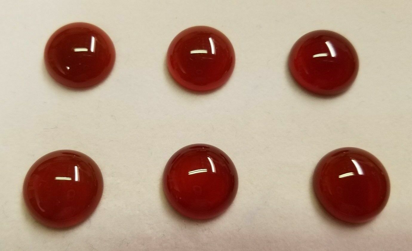 10pcs 6mm Natural Carnelian Calibrated Round Cabochon Cab Gemstones Gems Jewelry