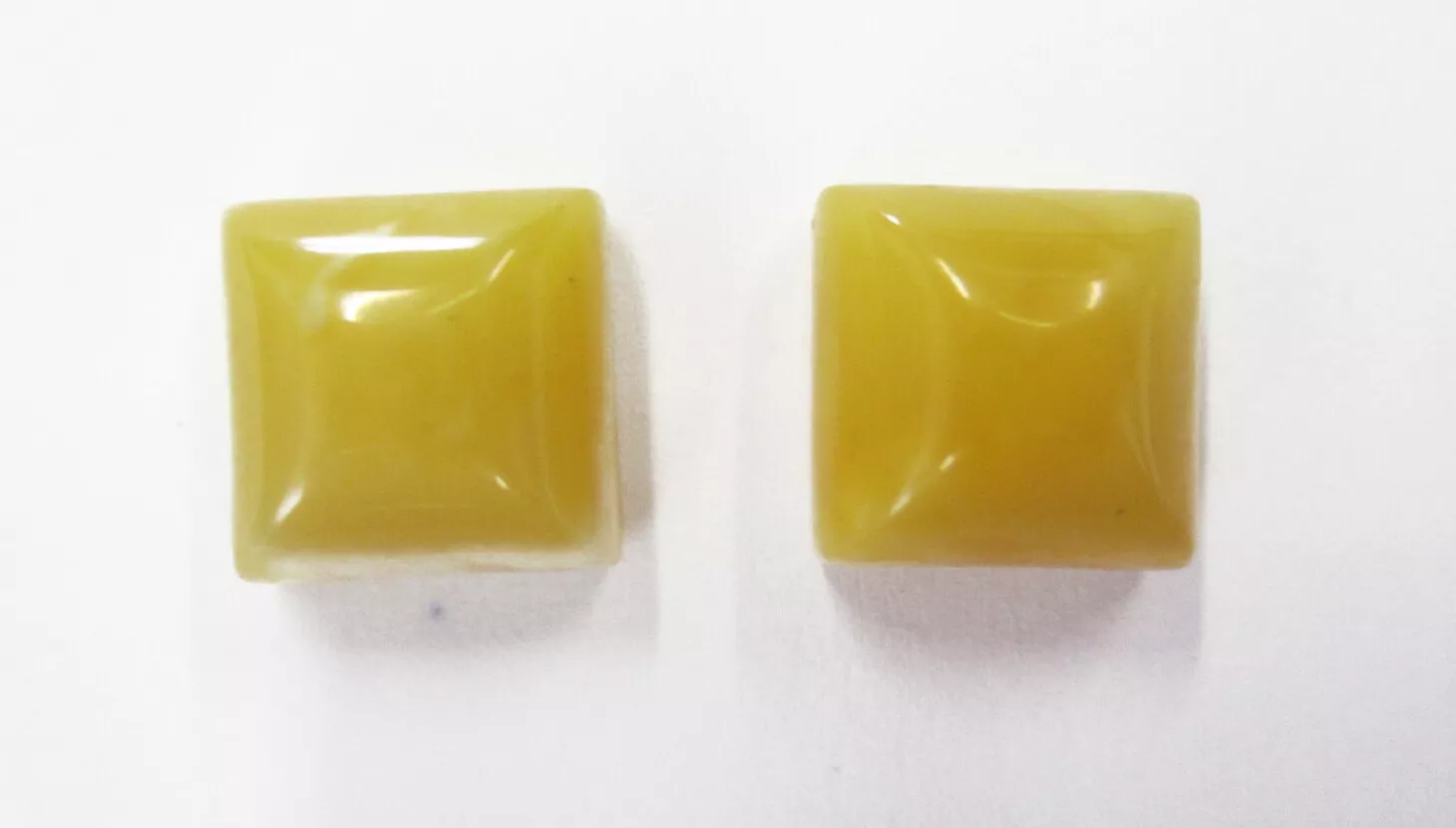 2pcs 10mm Natural Butterscotch Amber Square Calibrated Cabochon Gemstones Cab