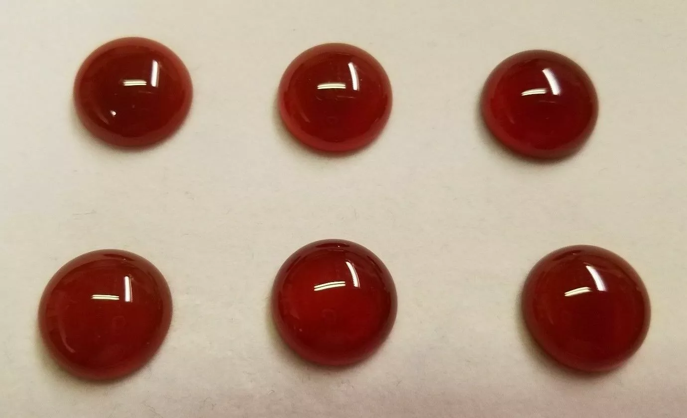 4pcs 12mm Natural Carnelian Calibrated Round Cabochon Cab Gemstones Gems Jewelry