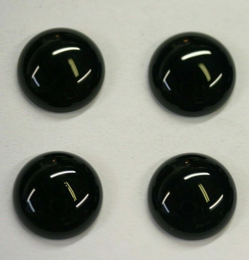 4pcs 16mm Natural Black Onyx Calibrated Round Cabochon Gemstones Gems Jewelry