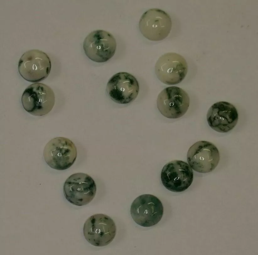 2pcs 10mm Natural Tree Agate Calibrated Round Cabochon Gemstones Cab Jewelry