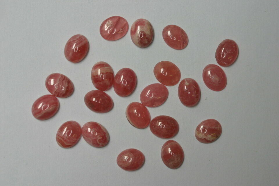 2pcs 8x10mm Natural Rhodochrosite Calibrated Oval Cabochon Cab Gems Gemstones