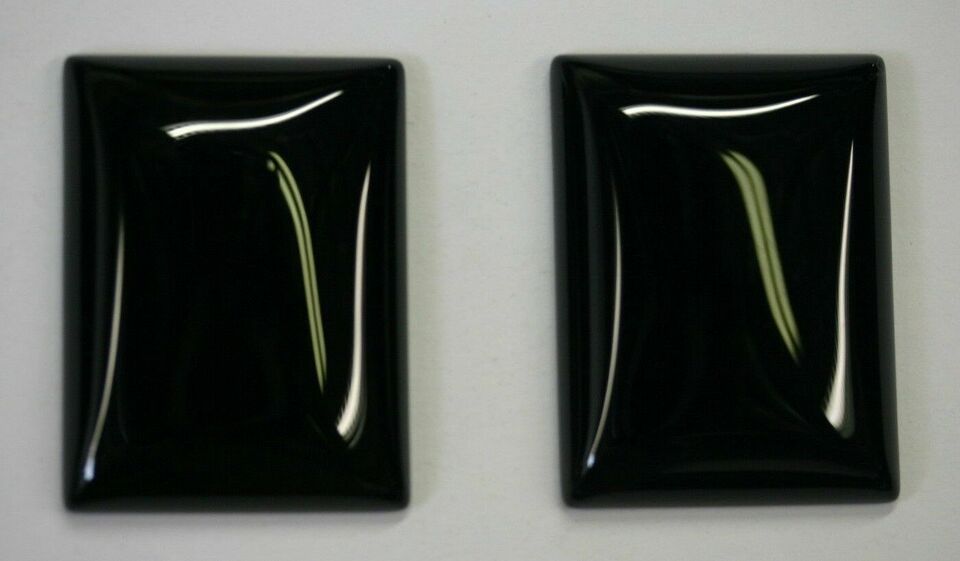 4pcs 12x16mm Natural Black Onyx Calibrated Rectangle Cabochon Gemstones Cab