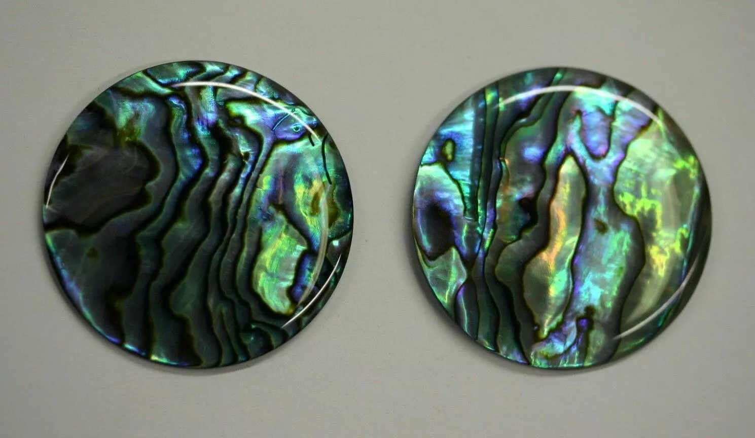 4pcs 7mm Natural Paua Shell Abalone Calibrated Round Cabochon Gemstones Jewelry