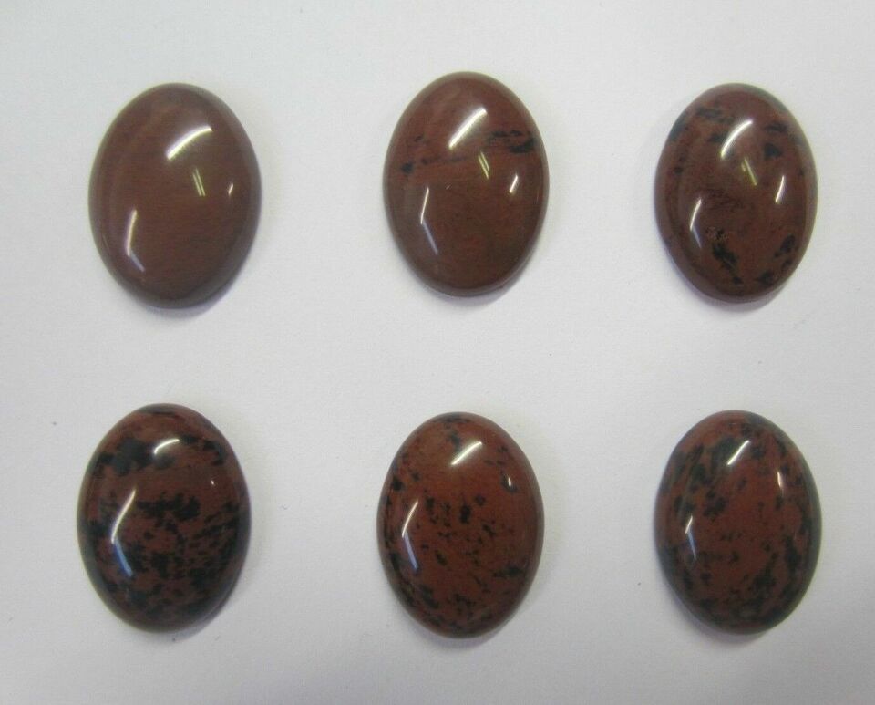 2pcs 22x30mm Mahogany Obsidian Calibrated Oval Cabochon Gemstones Cab Jewelry