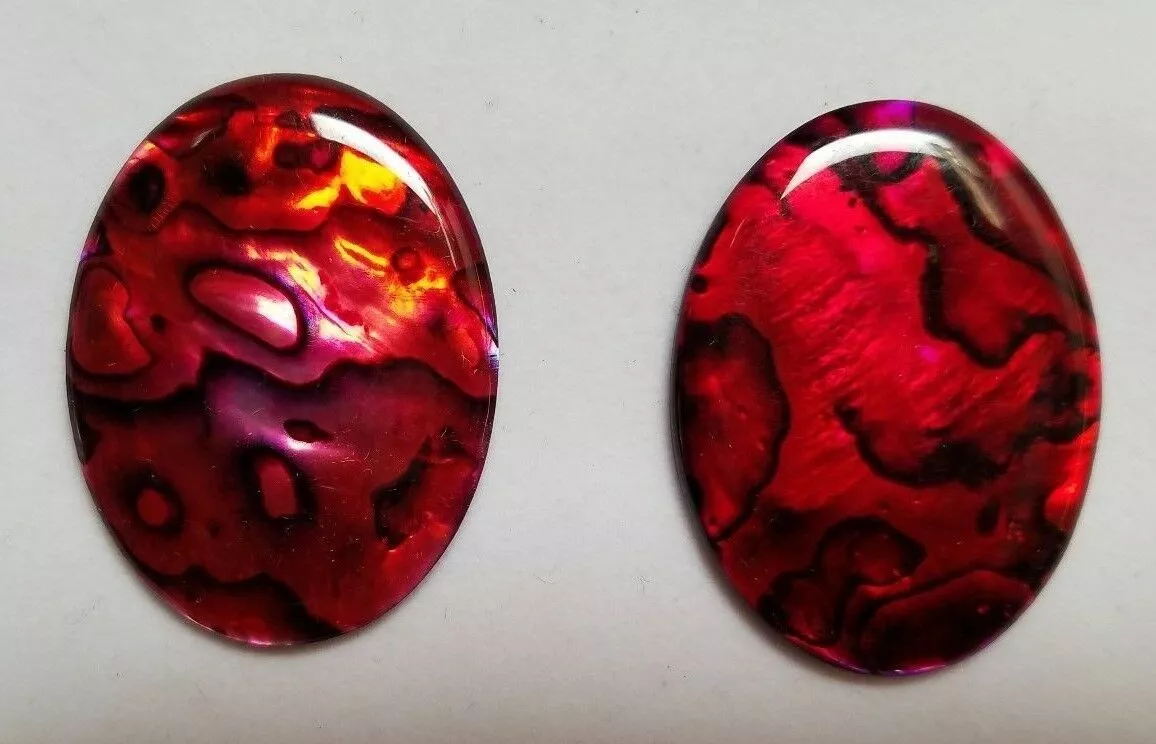 22x30mm 30x22mm Natural Paua Shell Red Calibrated Oval Cabochon Gems Jewelry
