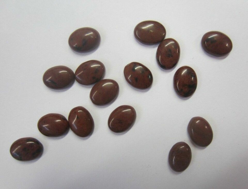 6pcs 5x7mm Mahogany Obsidian Calibrated Oval Cabochon Gemstones Cab Gems Jewelry