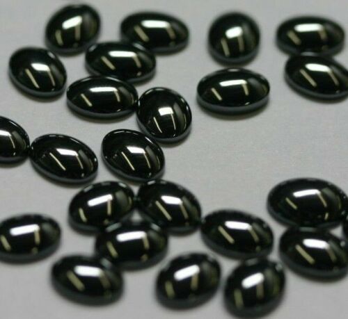 10pcs 7x9mm Natural Hematite Calibrated Oval Cabochon Gemstones Gems Cab Jewelry