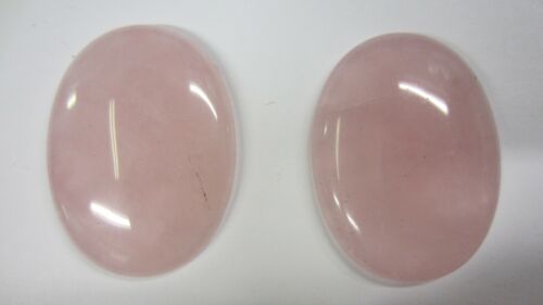 2pcs 15x20mm Natural Rose Quartz Calibrated Oval Cabochon Gemstones Cab Jewelry
