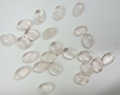 10pcs 5x7mm Natural Rose Quartz Calibrated Oval Cabochon Gemstones Gems Jewelry