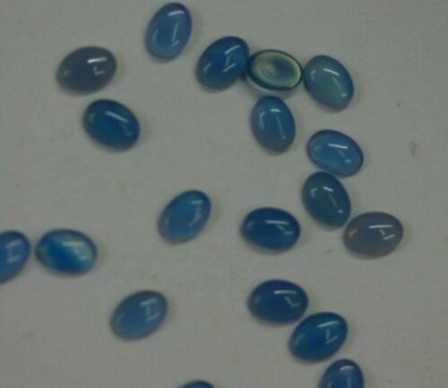10pcs 7x9mm Natural Blue Onyx Calibrated Oval Cabochon Gemstones Gems Jewelry