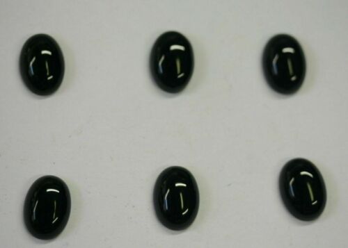 10pcs 5x7mm Natural Black Onyx Calibrated Oval Cabochon Gemstones Gems Jewelry
