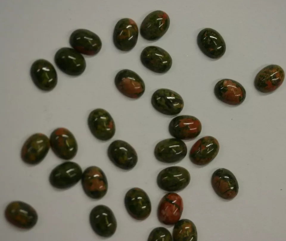 10pcs Unakite Oval Cabochon High Quality 5x7 Gemstones