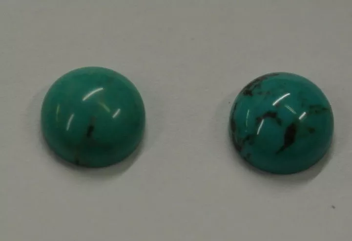 2pcs Natural Chinese Turquoise Round Cabochon 7mm Gemstones