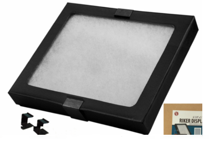 Glass Top Display Box With Metal Clips 6 1/4" x 5 1/4" x 3/4"