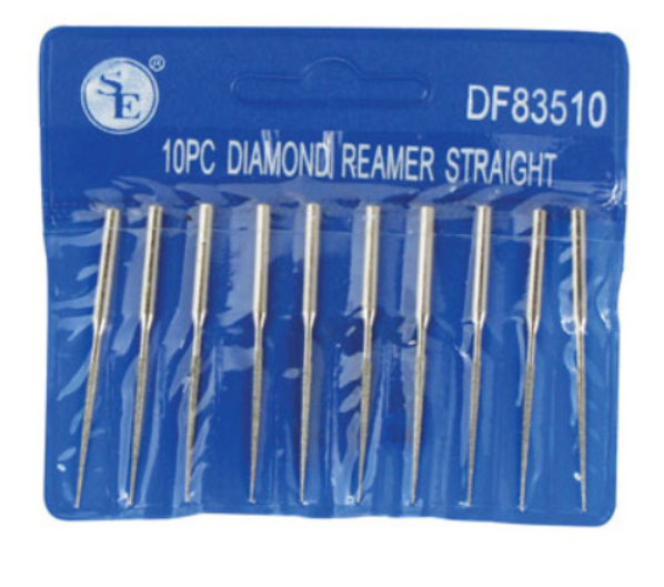 Diamond Bead Reamer 10-Pc Tapered Tip Straight 1/8" Shank 2" Beading Jewelers Tools