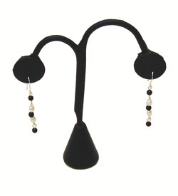 Double Drop Earring Display - Black Leatherette