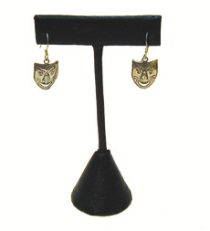 Earring T-bar - Black Leatherette