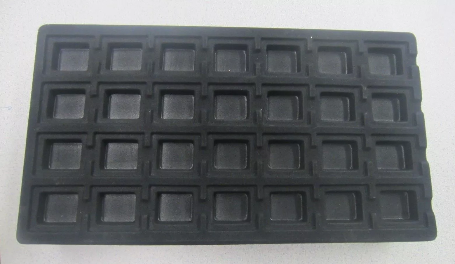 1pc Black Flocked Compartment Display Slots Inserts for Jewelry Cases and Trays(28 Slots Pusff Cards...