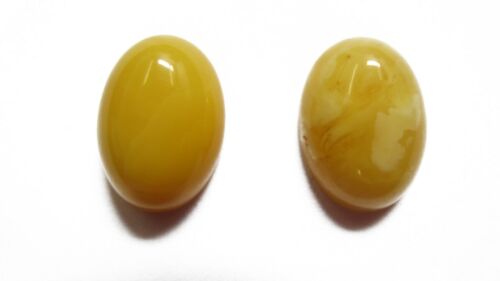 2pcs 10x14mm 14x10mm Natural Butterscotch Amber Calibrated Oval Cabochon Gems