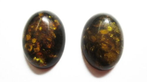2pcs Natural Calibrated Oval Amber Cabochon Gemstones 13x18mm 18x13mm Jewelry